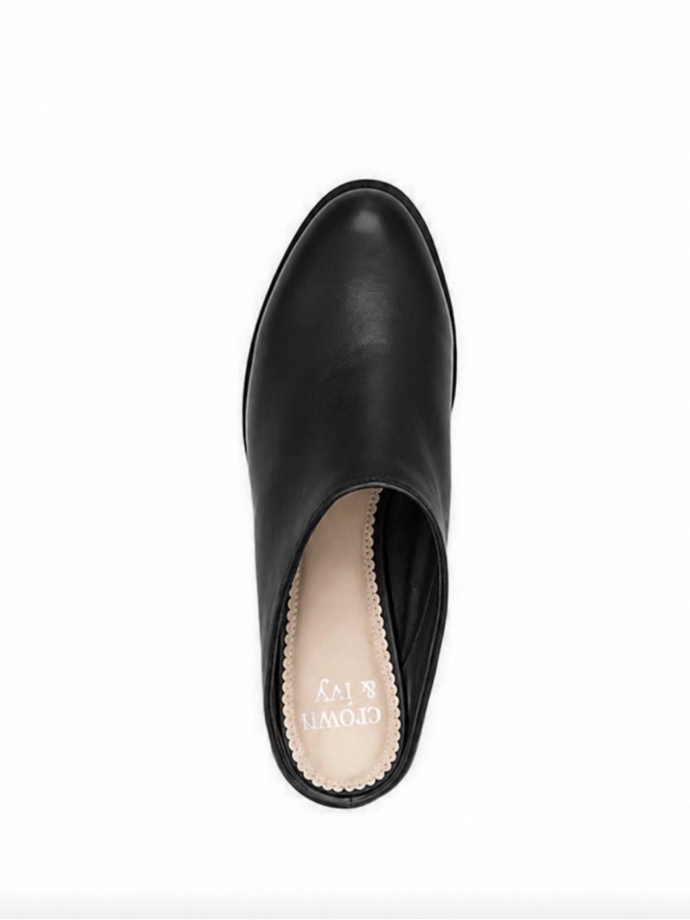 crown & ivy Black Slip-On Leather Mule